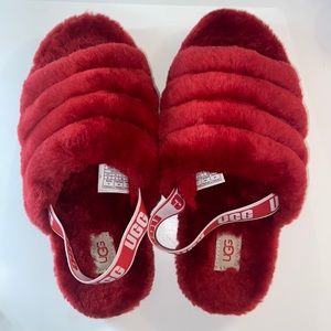 Ugg Fluff Yeah Slides (Red) (7.5 Women Size)